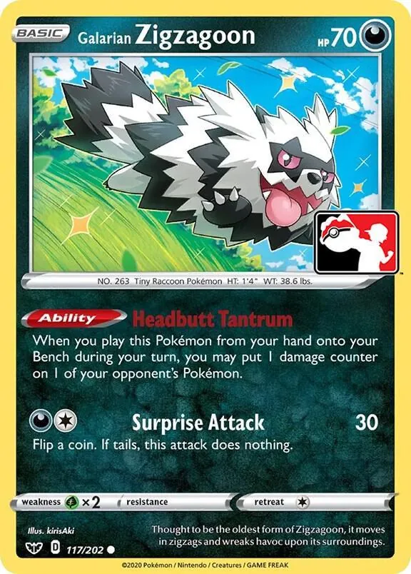 Sword & Shield Galarian Zigzagoon [Prize-Pack] Pokémon card